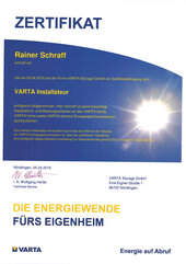 Rainer Schraff, VARTA Installateur