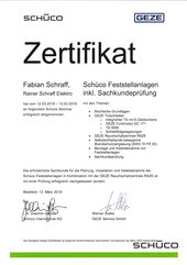 Schüco Feststellanlagen inkl. Sachkundeprüfung